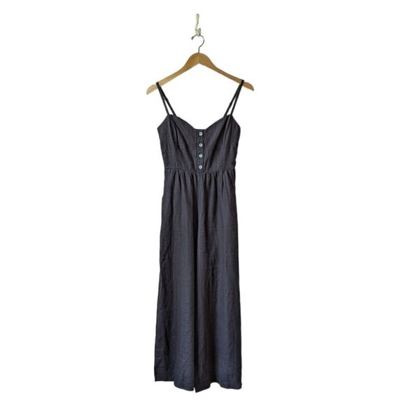 Madewell NWT Linen Wide-Leg Sleeveless Summer Jumpsuit sz 0 - Picture 7 of 16